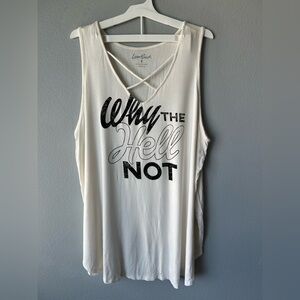 Torrid Love Sick white Why the Hell not? cotton blend tank top Women’s 5X